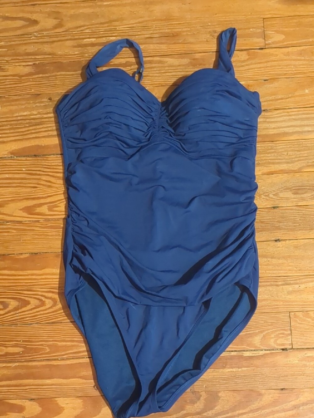 Bleu Rod Beattie Kore Shirred Navy One Piece Swimsuit - Picture 3 of 4